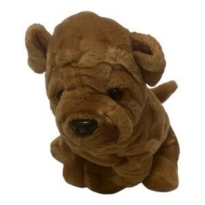 Walmart Shar-Pei Plush Stuffed Animal Toy Brown Dog Wrinkles 10”